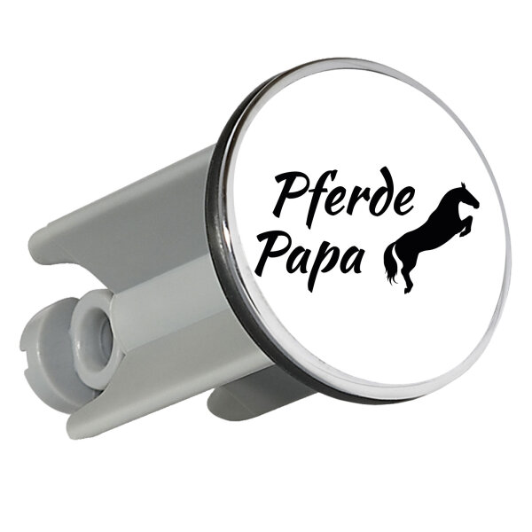 Waschbeckenstöpsel Pferdepapa Silhouette 4cm Abflussstopfen