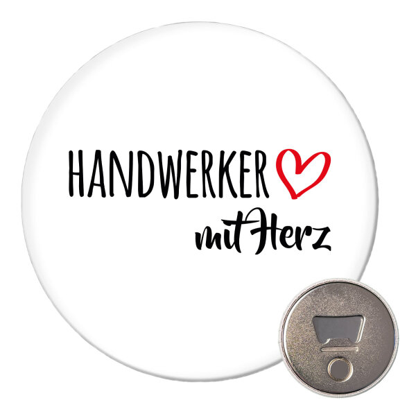 Magnet Handwerker mit Herz 59mm Kühlschrankmagnet Flaschenöffner