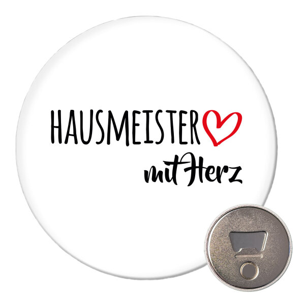 Magnet Hausmeister mit Herz 59mm Kühlschrankmagnet Flaschenöffner