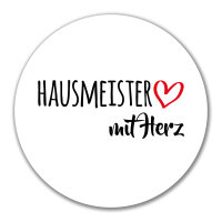 Aufkleber Hausmeister mit Herz 10cm Sticker