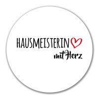 Aufkleber Hausmeisterin mit Herz 10cm Sticker