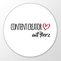 Magnet Content Creator mit Herz 59mm Kühlschrankmagnet Flaschenöffner