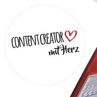 Aufkleber Content Creator mit Herz 10cm