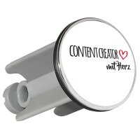 Waschbeckenst&ouml;psel Content Creator mit Herz 4cm...
