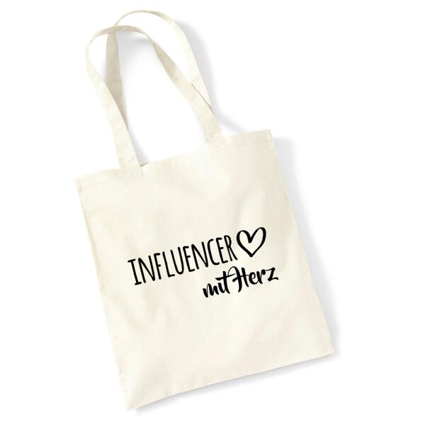 Jutebeutel Influencer mit Herz 10 Liter
