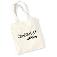 Jutebeutel Influencer mit Herz 10 Liter