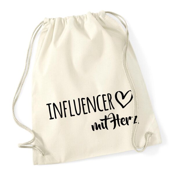 Turnbeutel Influencer mit Herz 12 Liter