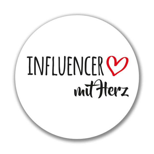 Aufkleber Influencer mit Herz 10cm