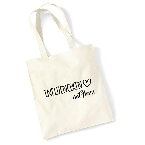 Jutebeutel Influencerin mit Herz 10 Liter