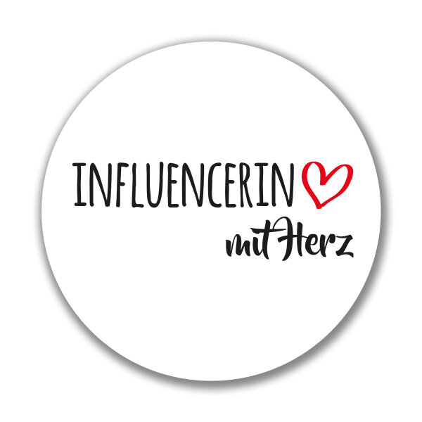 Aufkleber Influencerin mit Herz 10cm