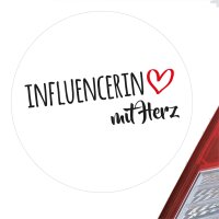Aufkleber Influencerin mit Herz 10cm