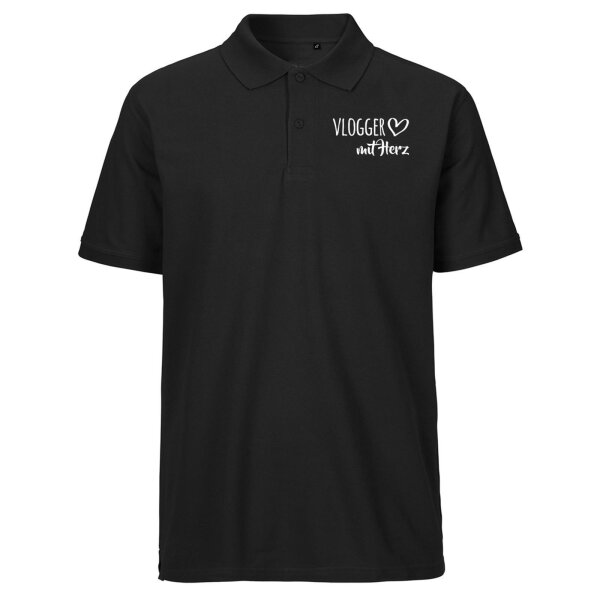 Herren Polo Shirt Vlogger mit Herz Größe S-3XL