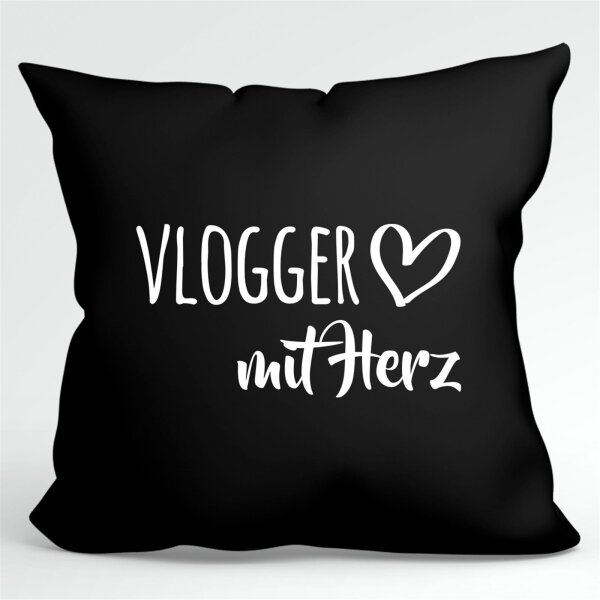 Kissen Vlogger mit Herz40x40cm