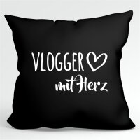 Kissen Vlogger mit Herz40x40cm