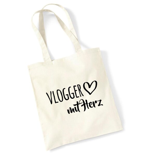 Jutebeutel Vlogger mit Herz 10 Liter