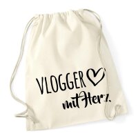 Turnbeutel Vlogger mit Herz 12 Liter