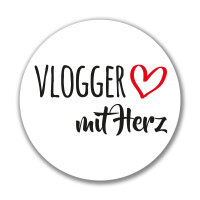 Aufkleber Vlogger mit Herz 10cm
