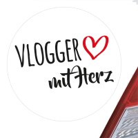Aufkleber Vlogger mit Herz 10cm