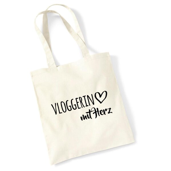 Jutebeutel Vloggerin mit Herz 10 Liter