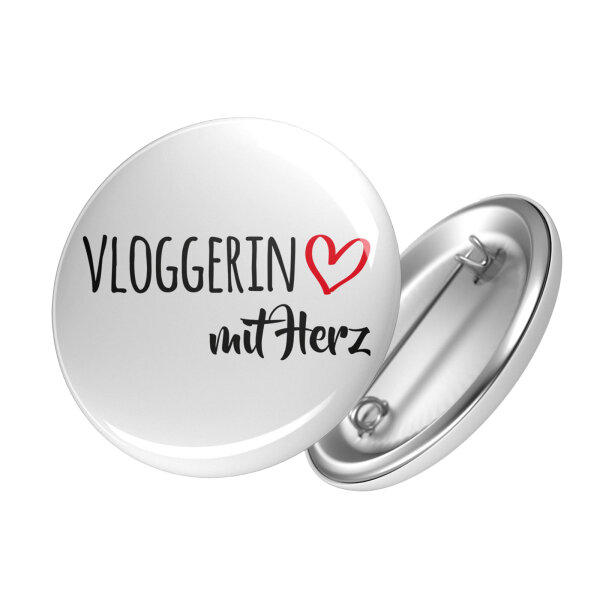 Button Vloggerin mit Herz