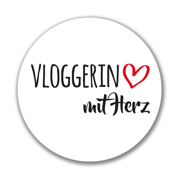 Aufkleber Vloggerin mit Herz 10cm