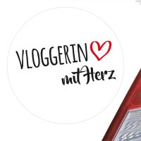 Aufkleber Vloggerin mit Herz 10cm