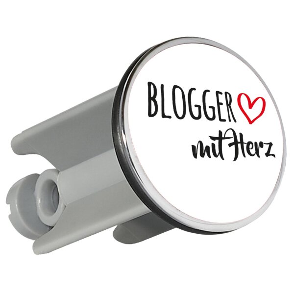 Waschbeckenstöpsel Blogger mit Herz 4cm Abflussstopfen