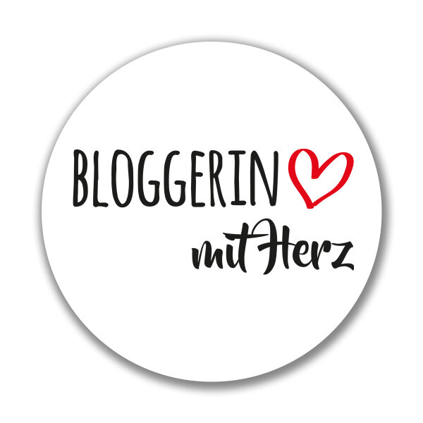 Aufkleber Bloggerin mit Herz 10cm