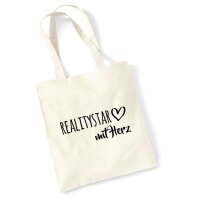 Jutebeutel Ralitystar mit Herz 10 Liter