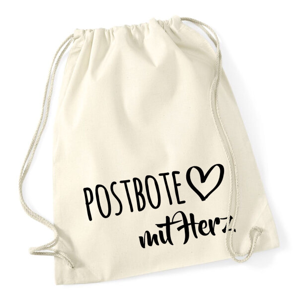 Turnbeutel Postbote mit Herz 12 Liter