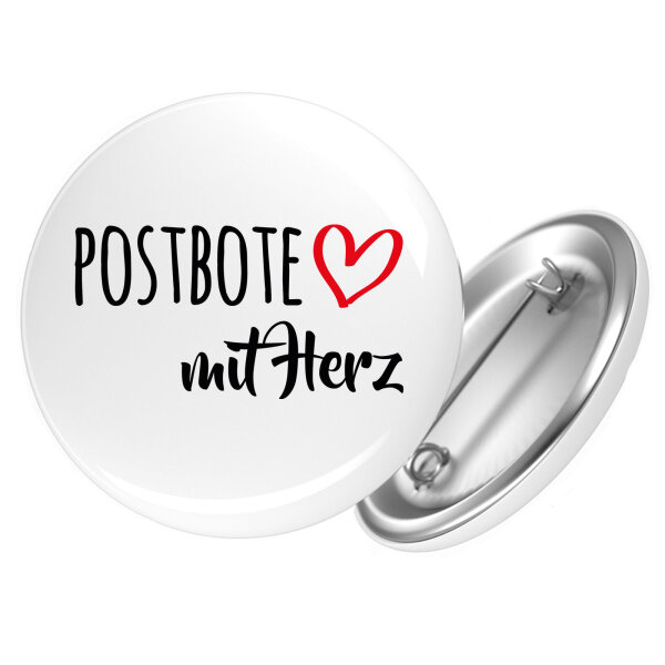 Button Postbote mit Herz