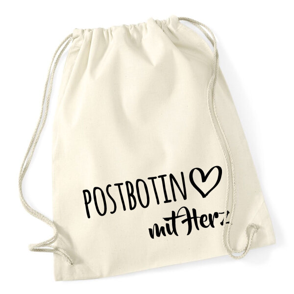 Turnbeutel Postbotin mit Herz 12 Liter