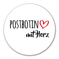 Aufkleber Postbotin mit Herz 10cm Sticker