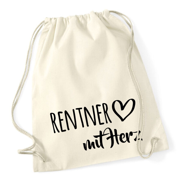Turnbeutel Rentner mit Herz 12 Liter