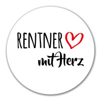 Aufkleber Rentner mit Herz 10cm Sticker