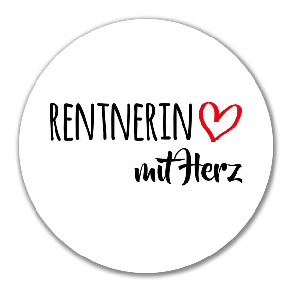 Aufkleber Rentnerin mit Herz 10cm Sticker