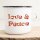 Emaille Tasse Love & Peace Vintage 300ml