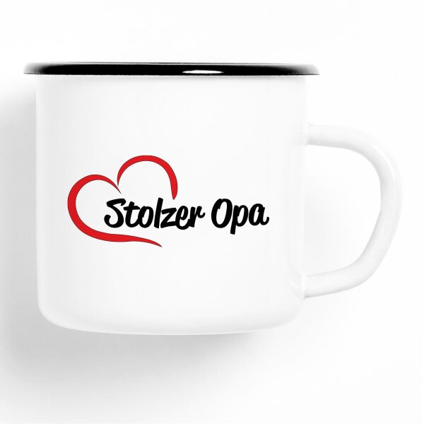 Emaille Tasse Stolzer Opa Vintage 300ml