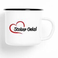Emaille Tasse Stolzer Onkel Vintage 300ml
