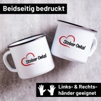 Emaille Tasse Stolzer Onkel Vintage 300ml