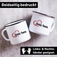 Emaille Tasse Stolze Tante Vintage 300ml