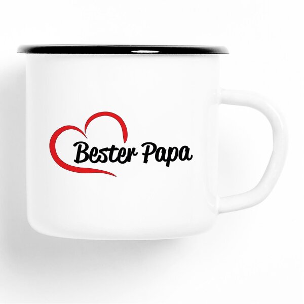 Emaille Tasse Bester Papa Vintage 300ml