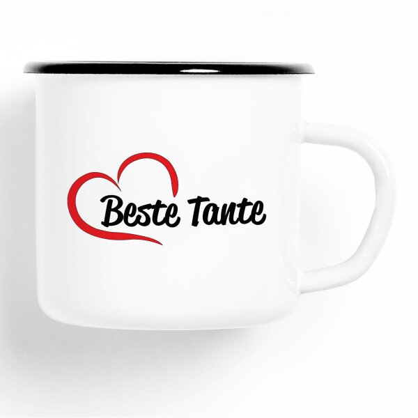 Emaille Tasse Beste Tante Vintage 300ml