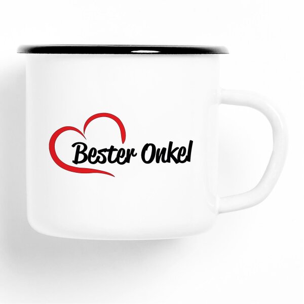 Emaille Tasse Bester Onkel Vintage 300ml