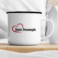 Emaille Tasse Beste Trauzeugin Vintage 300ml