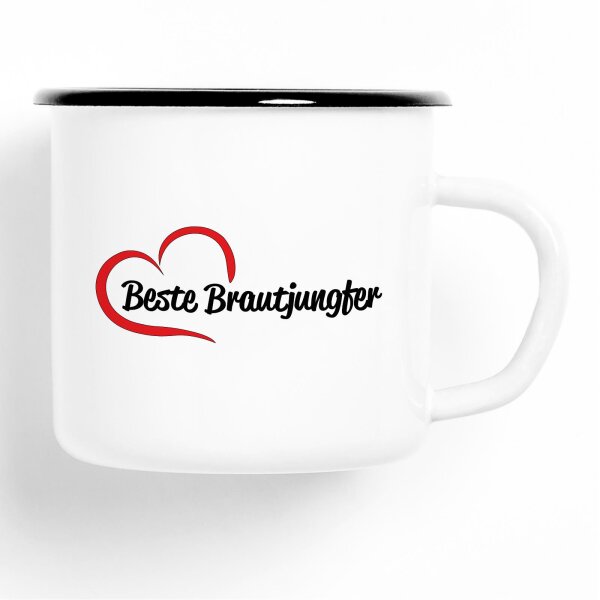 Emaille Tasse Beste Brautjungfer Vintage 300ml
