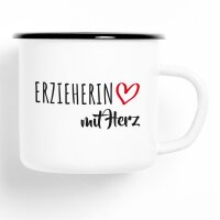 Emaille Tasse Erzieherin Vintage 300ml