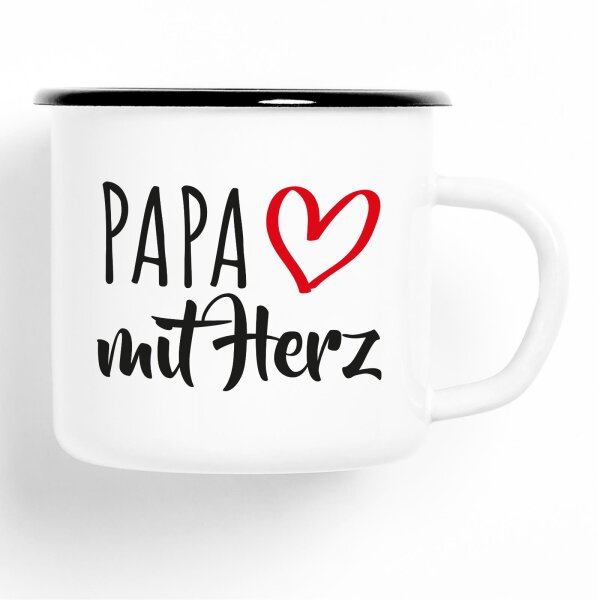 Emaille Tasse Papa Vintage 300ml