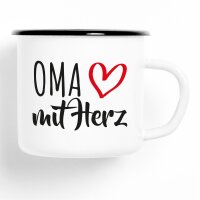 Emaille Tasse Oma Vintage 300ml