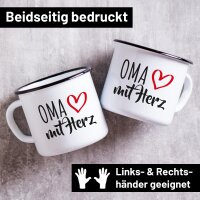Emaille Tasse Oma Vintage 300ml